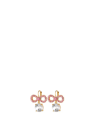 Dyrberg/Kern Phillipa Bow Drop Earrings, Rose & Gold