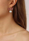 Dyrberg/Kern Phillipa Bow Drop Earrings, Rose & Gold