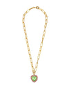 Dyrberg/Kern Simona Necklace, Gold & Rose Green
