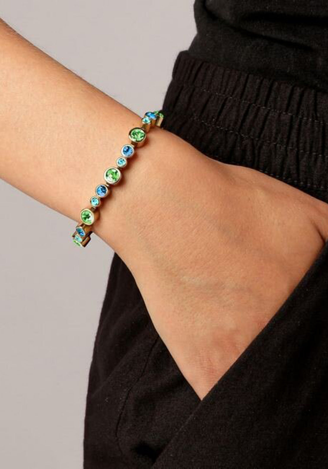 Dyrberg/Kern Teresia Bracelet, Gold& Aqua Green