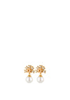 Dyrberg/Kern Veronica Pearl Drop Earrings, Gold & Peach