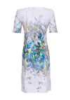 Dolcezza Paint Stroke Pencil Dress, Silver Multi