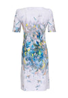 Dolcezza Paint Stroke Pencil Dress, Silver Multi