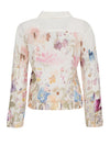 Dolcezza Floral Print Linen Jacket, Off White Multi