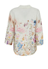 Dolcezza Linen Floral Relaxed Shirt, Off White Multi