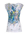 Dolcezza Paint Stroke Print Sleeveless Top, Silver Multi