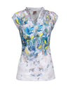 Dolcezza Paint Stroke Print Sleeveless Top, Silver Multi
