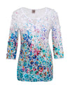 Dolcezza Bubble Print Cut Out Sleeve Top, Multi