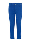 Dolcezza Cropped Cut Out Cuff Jeans, Royal Blue