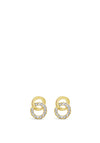 Absolute Interlocking Diamante Circles Earrings, Gold