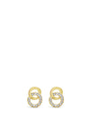 Absolute Interlocking Diamante Circles Earrings, Gold