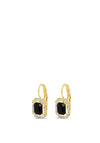 Absolute Halo French Hook Earrings, Gold & Black