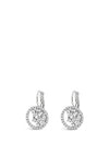 Absolute Pave Circle French Hook Earrings, Silver
