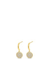 Absolute Pave Circle Drop Earrings, Gold