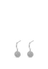 Absolute Pave Circle Drop Earrings, Silver