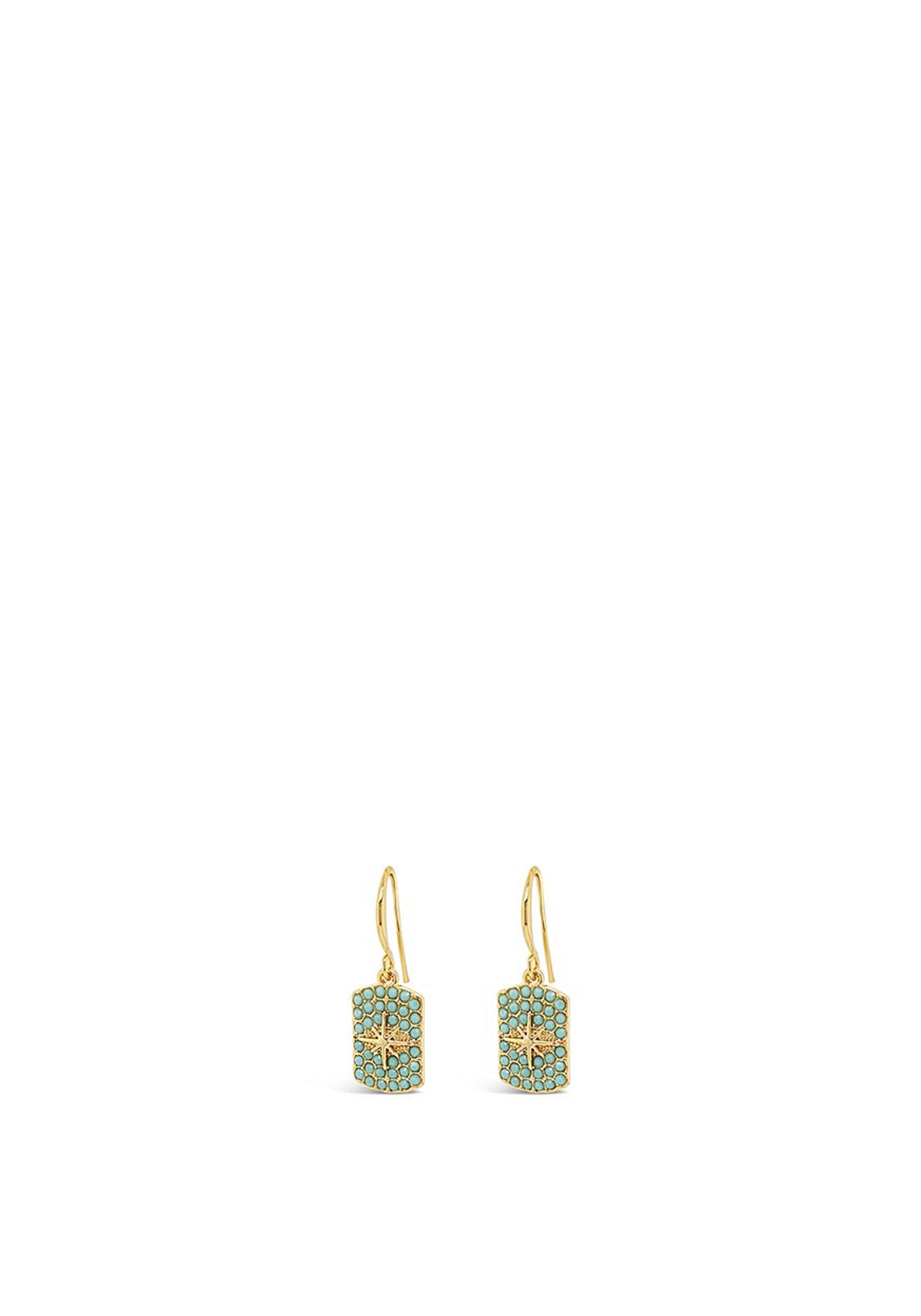 Absolute Turquoise North Star Earrings, Gold
