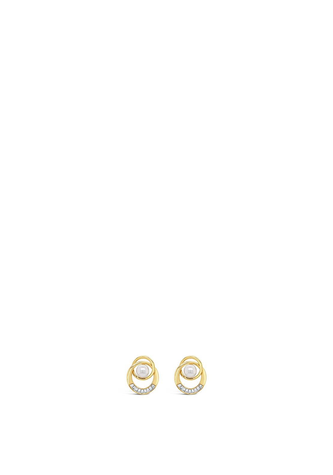 Absolute Pearl Circle Twist Earrings, Gold