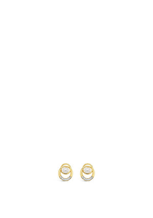 Absolute Pearl Circle Twist Earrings, Gold