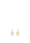 Absolute Crystal Circle Drop Earrings, Gold