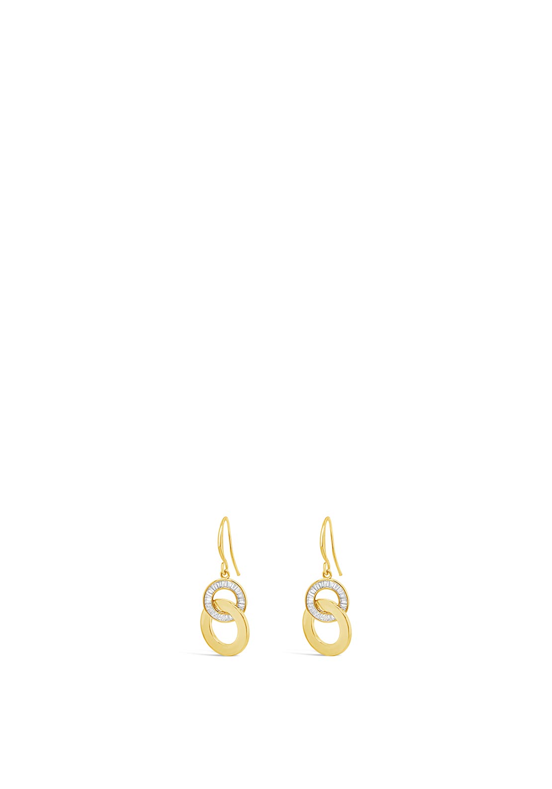 Absolute Crystal Circle Drop Earrings, Gold
