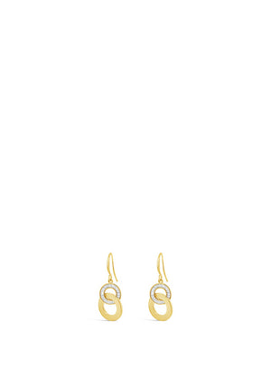 Absolute Crystal Circle Drop Earrings, Gold