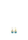 Absolute Turquoise Circle Drop Earrings, Silver