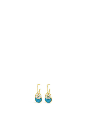 Absolute Turquoise Circle Drop Earrings, Silver