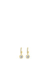 Absolute Round Crystal Drop Earrings, Gold