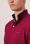 Eden Park Captain Long Sleeve Polo Shirt, Beet Red