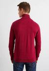 Eden Park Plain Knit Quarter Zip Sweater, Beet Red