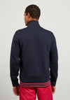 Eden Park Stripe Detail Trim Full Zip Sweatshirt, Navy & Sassy Rose