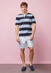 Eden Park Striped Short Sleeved Rugby Shirt, Blue & Navy