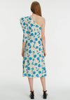 Exquise Floral One Sleeve Maxi Dress, Blue & Beige