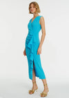 Exquise Ruffle Front Sleeveless Maxi Dress, Blue