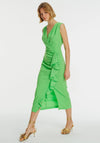 Exquise Ruffle Front Sleeveless Maxi Dress, Green