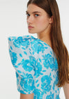 Exquise Floral One Shoulder Midi Dress, Blue