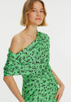 Exquise Floral Off Shoulder Maxi Dress, Green