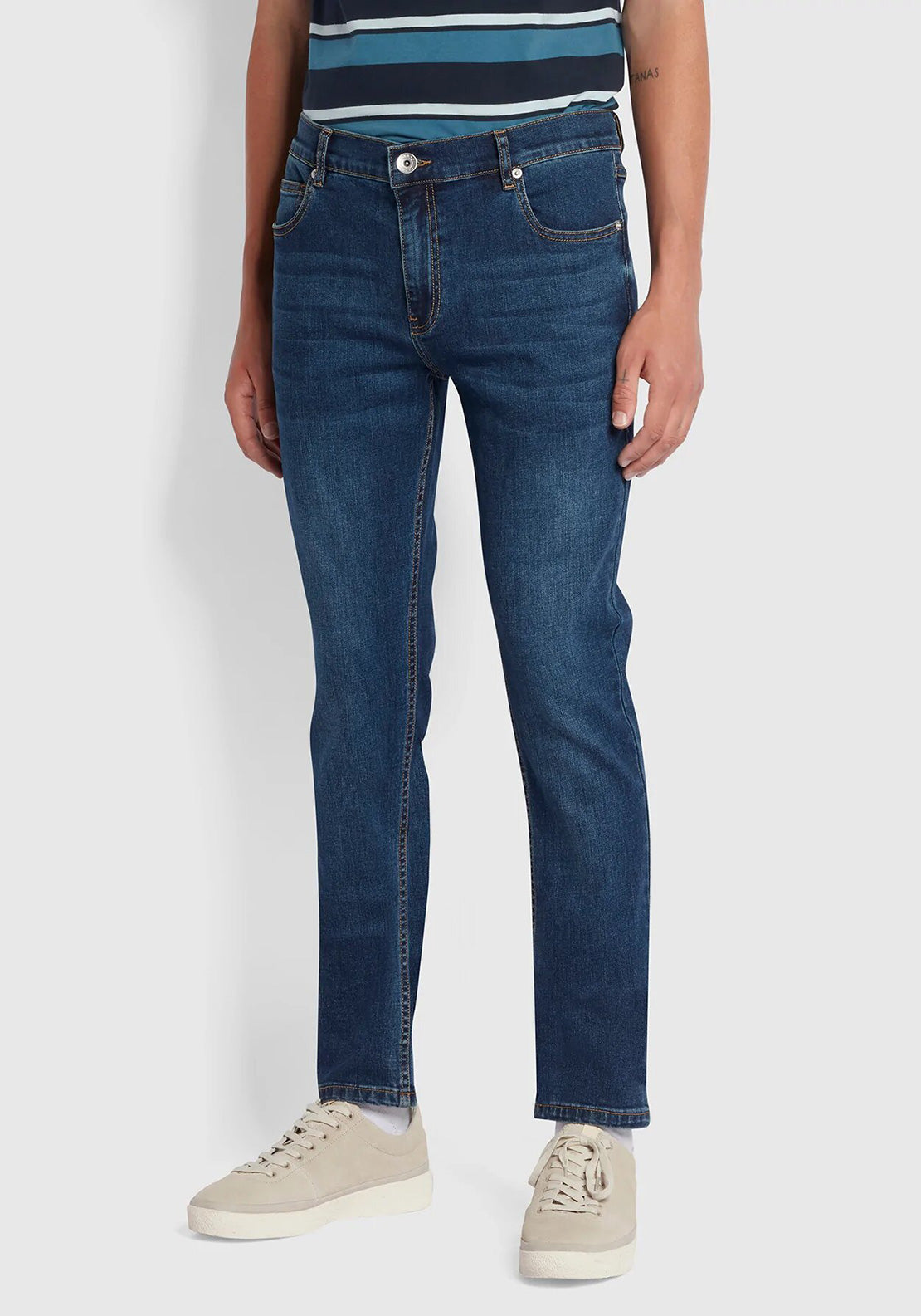 Farah Drake Stretch Denim Jeans, Mid Denim
