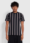 Farah Peralta Vertical Stripe T-Shirt, True Navy