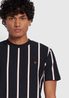 Farah Peralta Vertical Stripe T-Shirt, True Navy