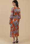 Fee G Floral Satin Maxi Dress, Orange