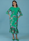 Fee G Satin Floral Maxi Dress, Green