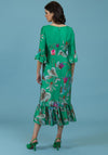 Fee G Satin Floral Maxi Dress, Green