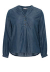 Fransa Light Denim Blouse, Medium Blue
