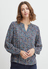 Fransa Dainty Floral Pattern Blouse, Navy Multi