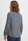 Fransa Dainty Floral Pattern Blouse, Navy Multi