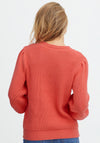 Fransa Cable Knit Jumper, Coral
