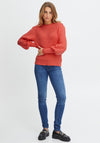 Fransa Cable Knit Jumper, Coral