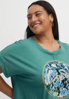 Fransa Floral Love Graphic T-Shirt, Sage Green
