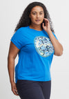 Fransa Floral Love Graphic T-Shirt, Cobalt Blue
